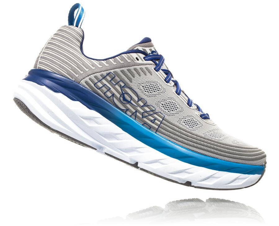 Running Shoes Mens - Hoka One One Bondi 6 - Grey - GABUSTY-58